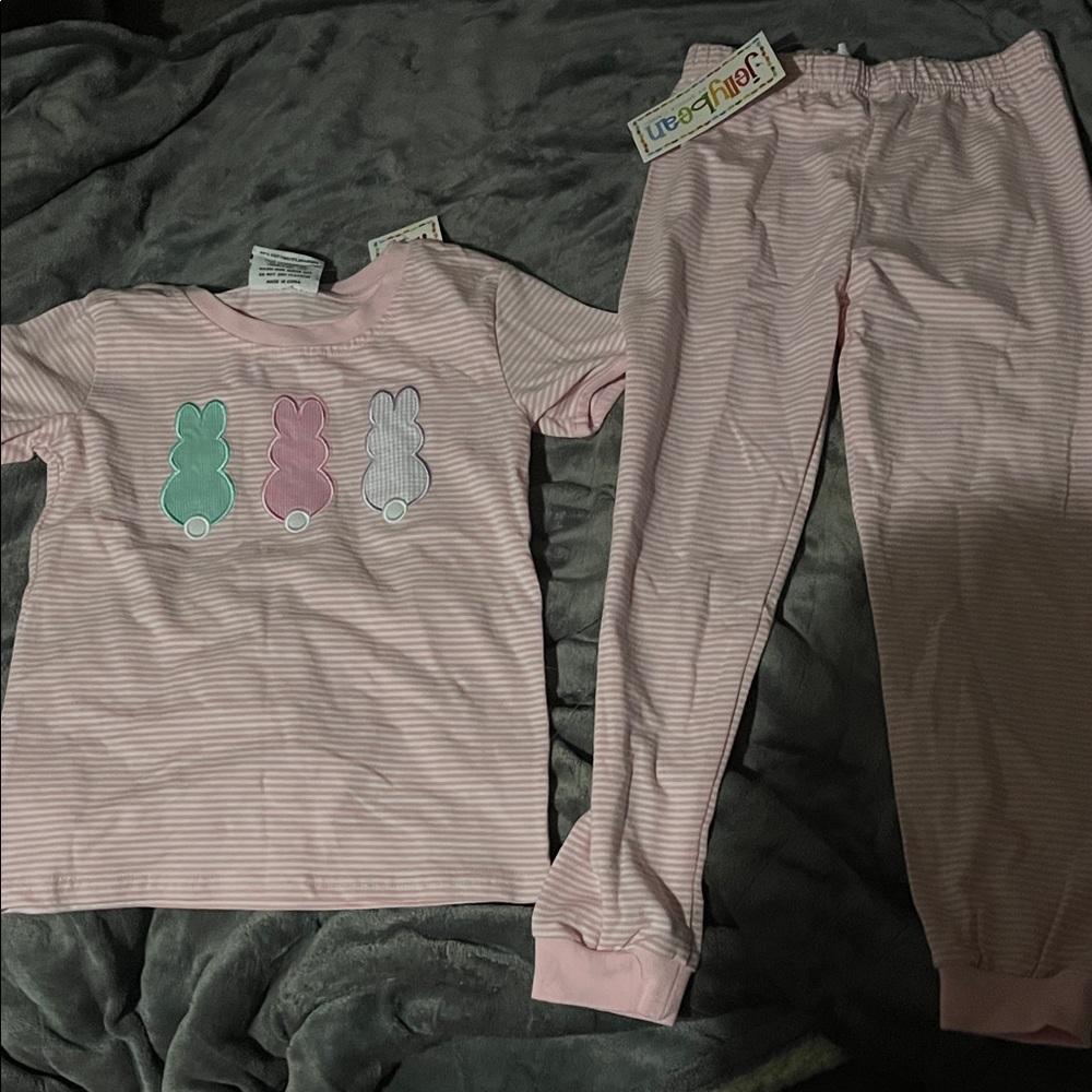Jelly Beans Striped Set with Bunny Design